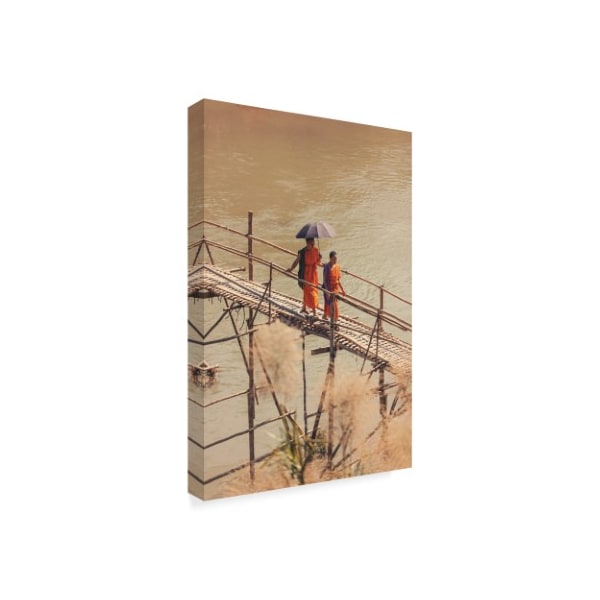 Philippe Sainte-Laudy 'Monks On The Bridge' Canvas Art,16x24